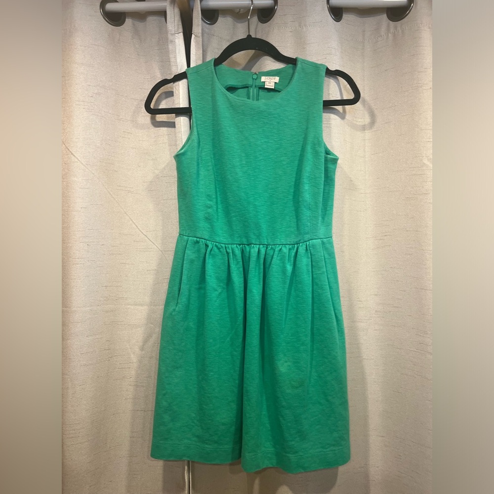 J. Crew Green Sleeveless Dress - perfect holiday party dress!